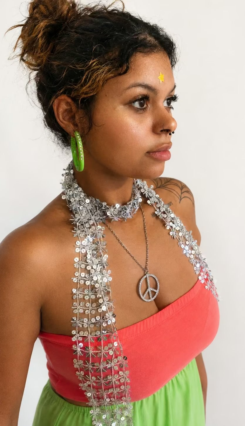 Delila sequin scarf