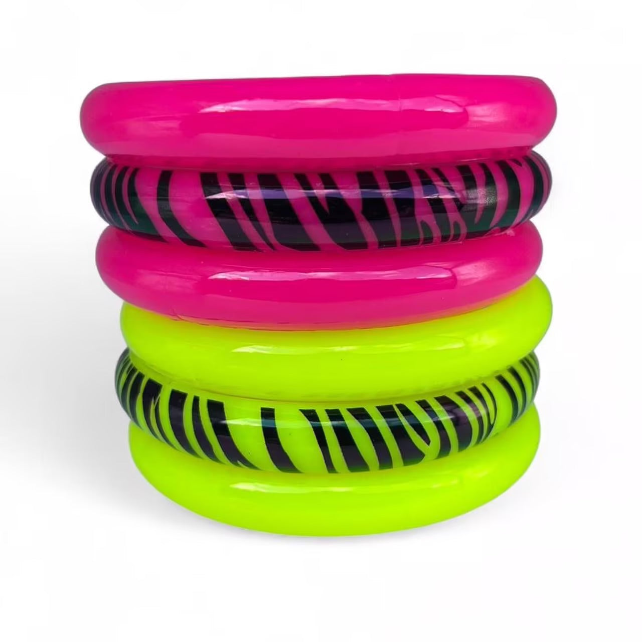 Trixie Stackable zebra print bangle bracelet set