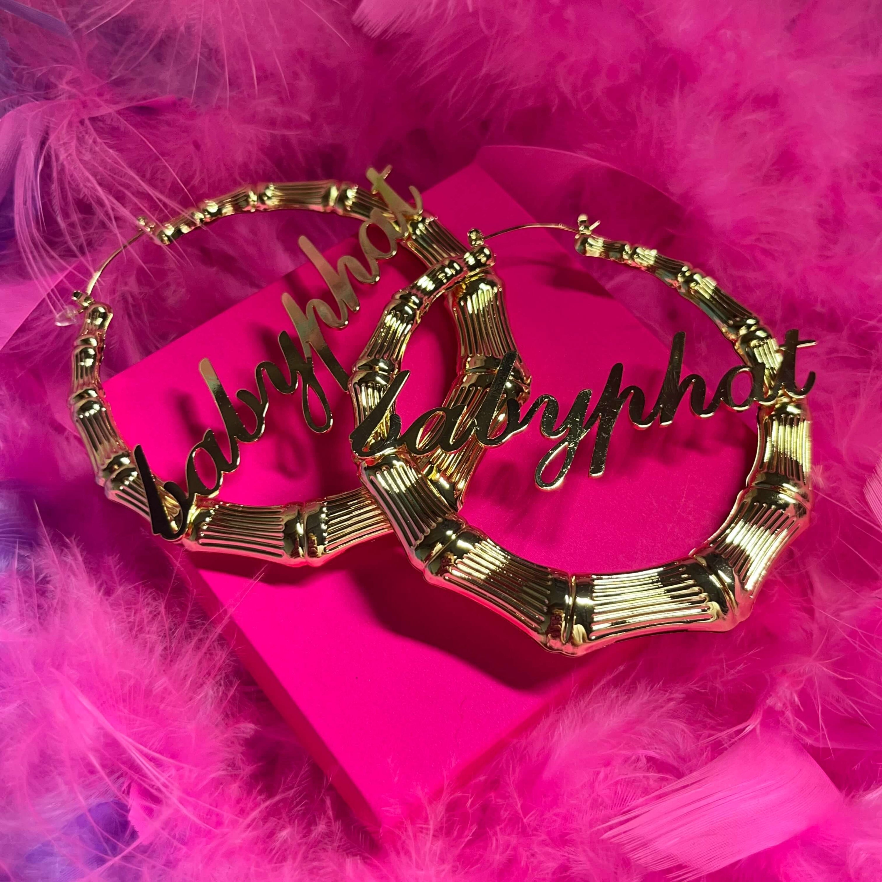 Baby phat bamboo hoop earrings