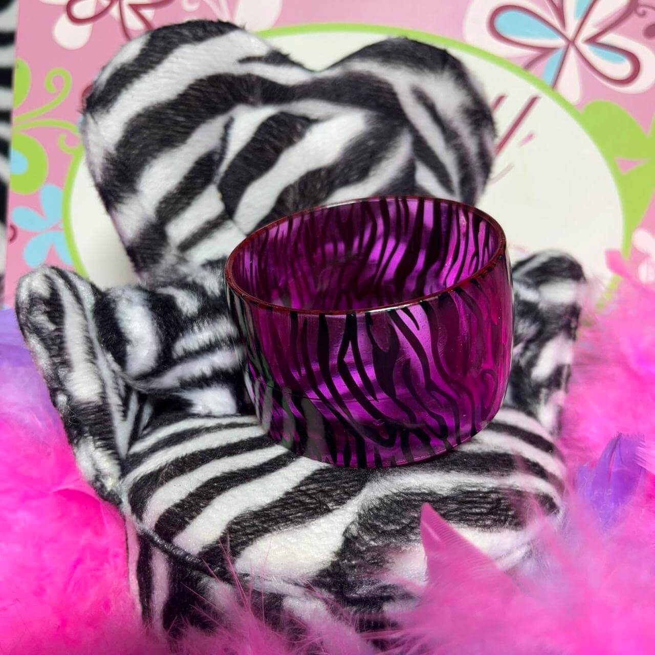 Sheer zebra print bangles