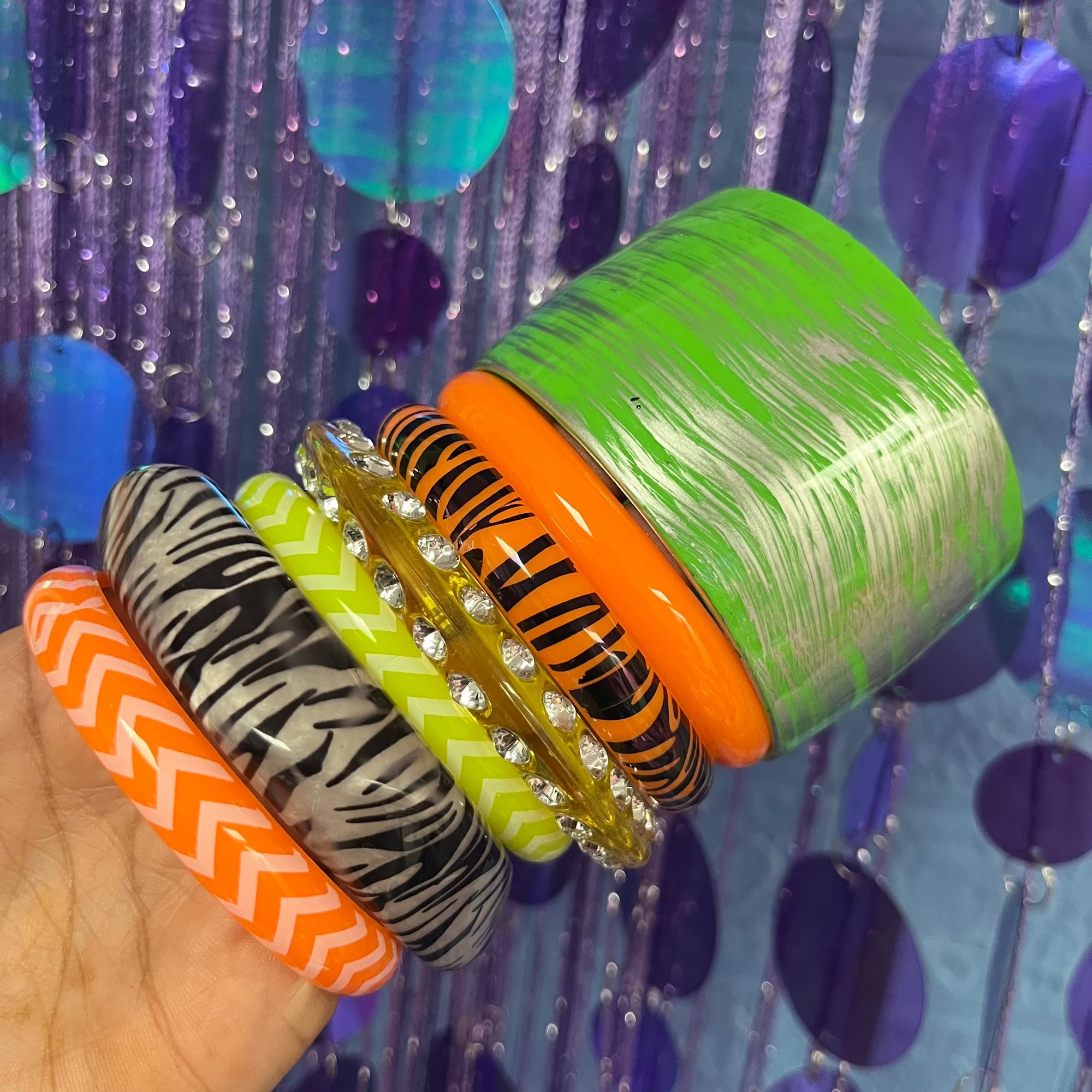 Atomic crush curated vintage bangle bracelet set