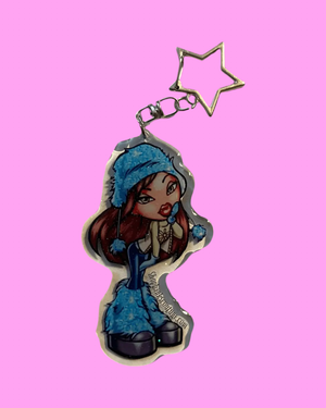 Sasha bratz glitter keychain ☆