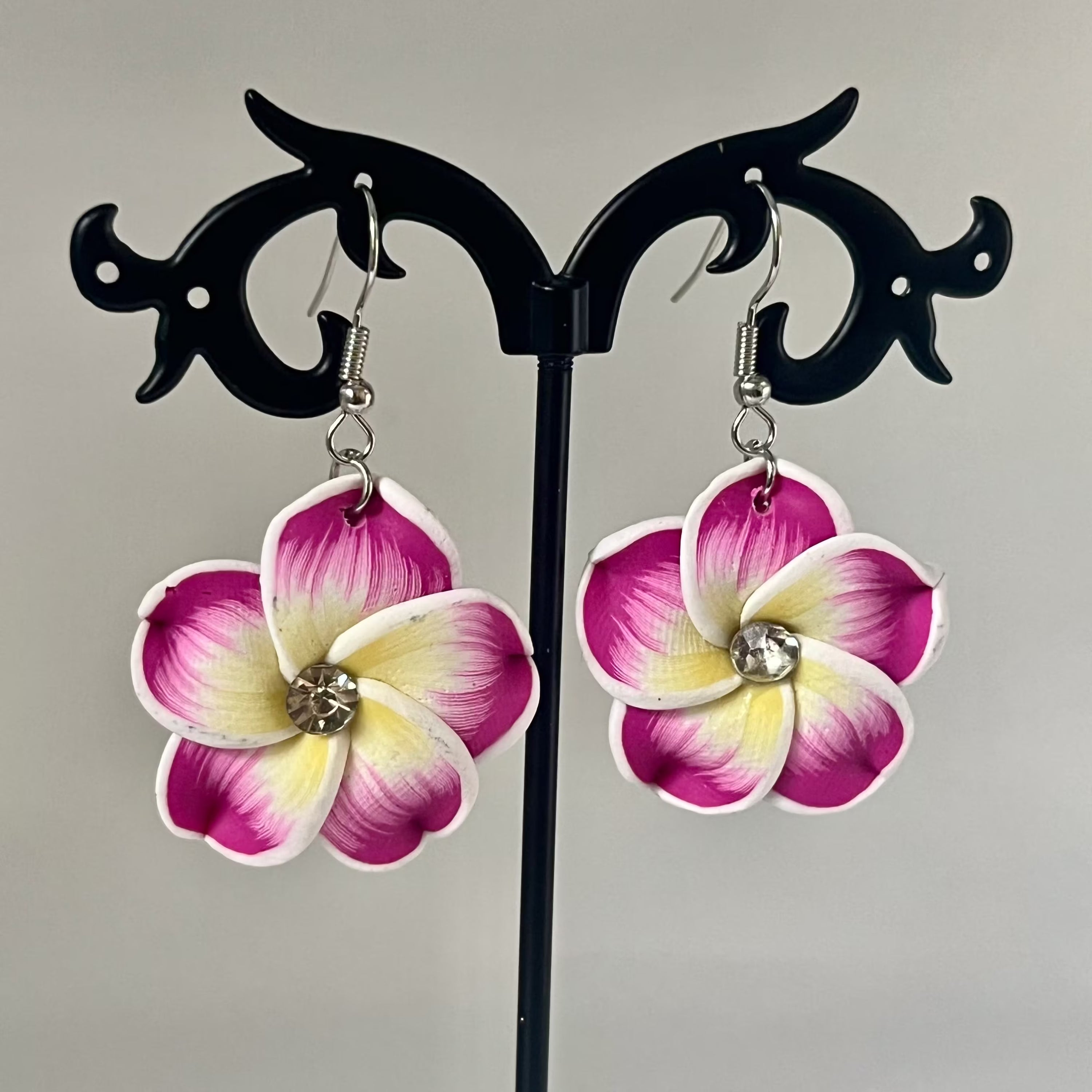 Plumeria flower earrings