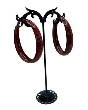 Leopard hoops - Red