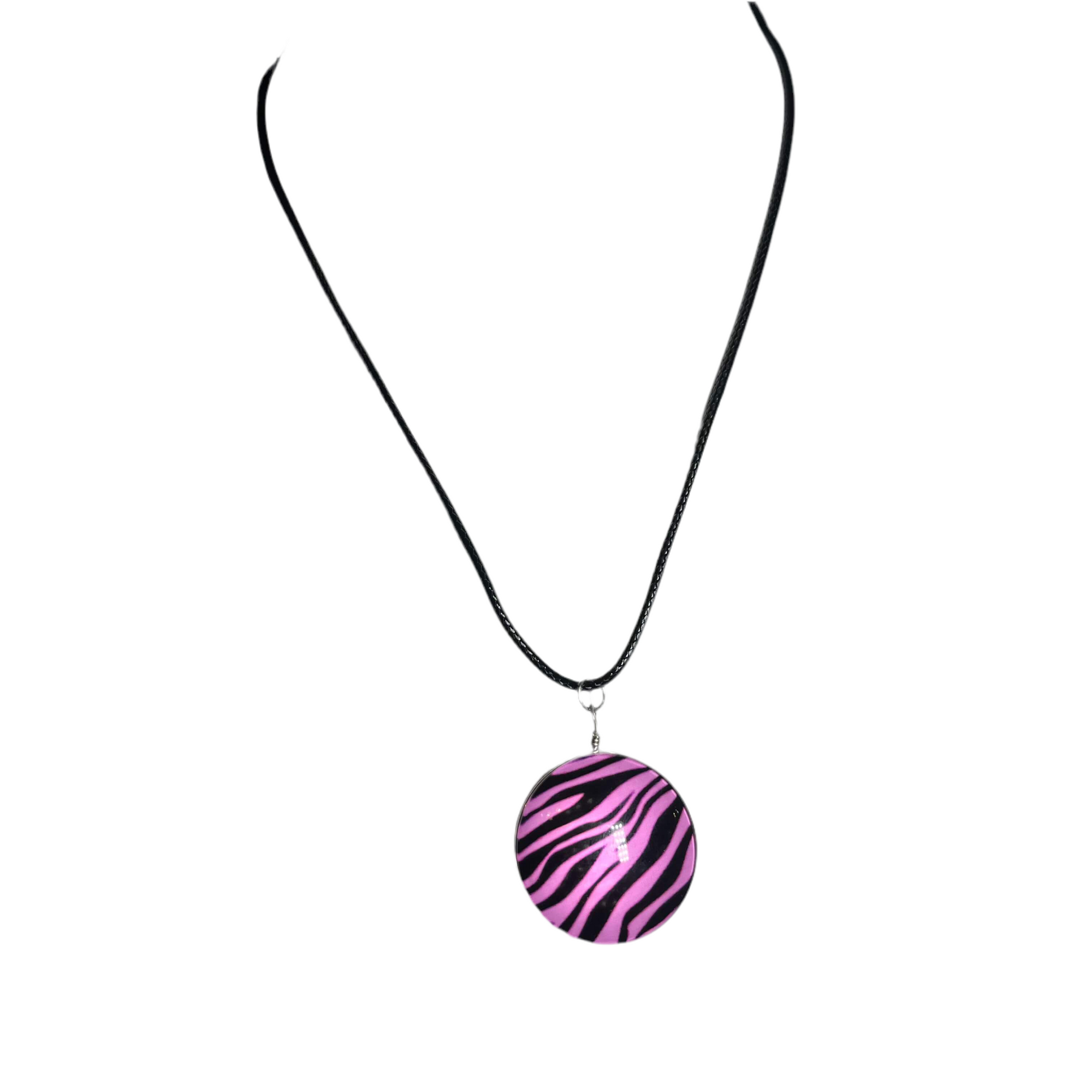 Zebra print necklaces