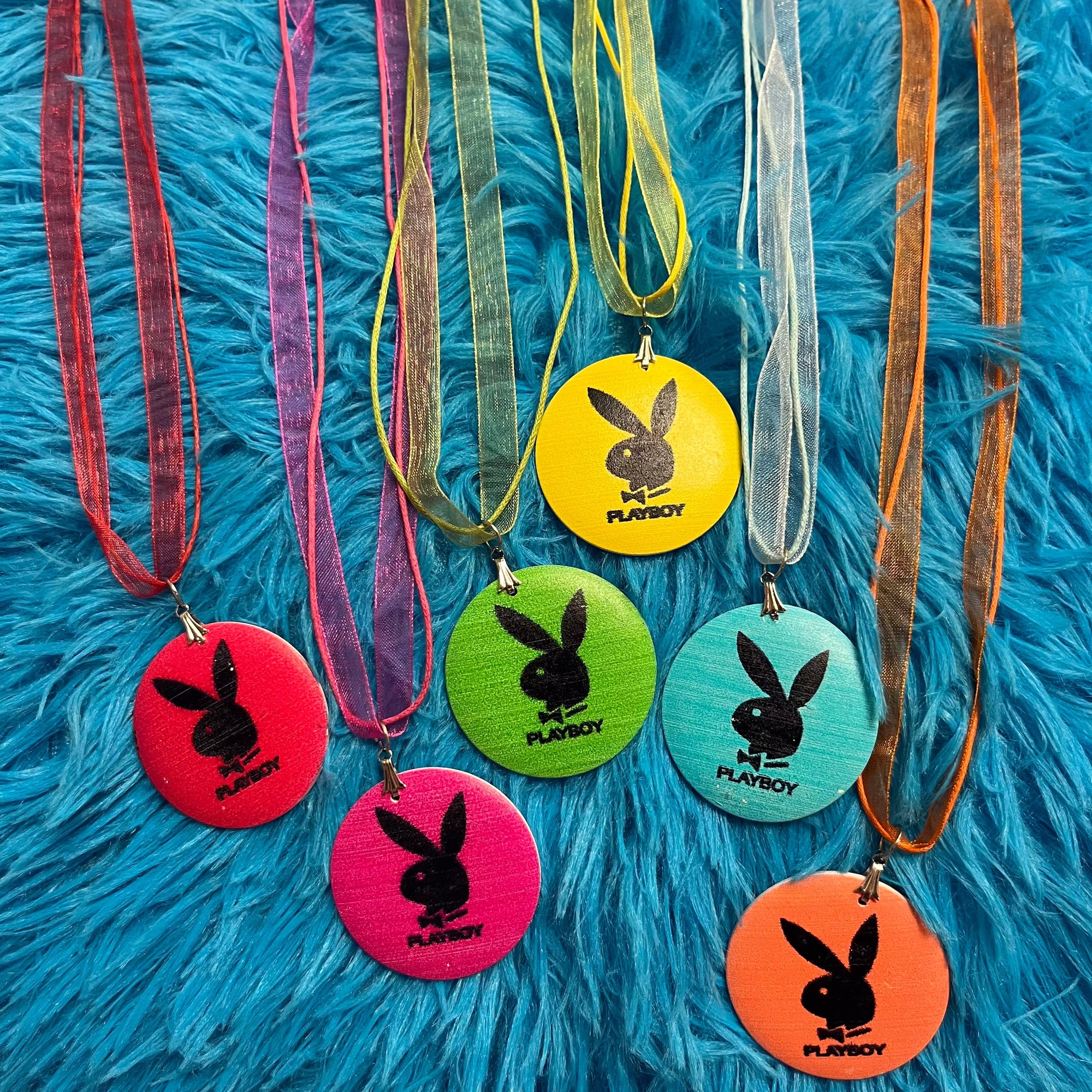 Wooden vintage playboy necklaces