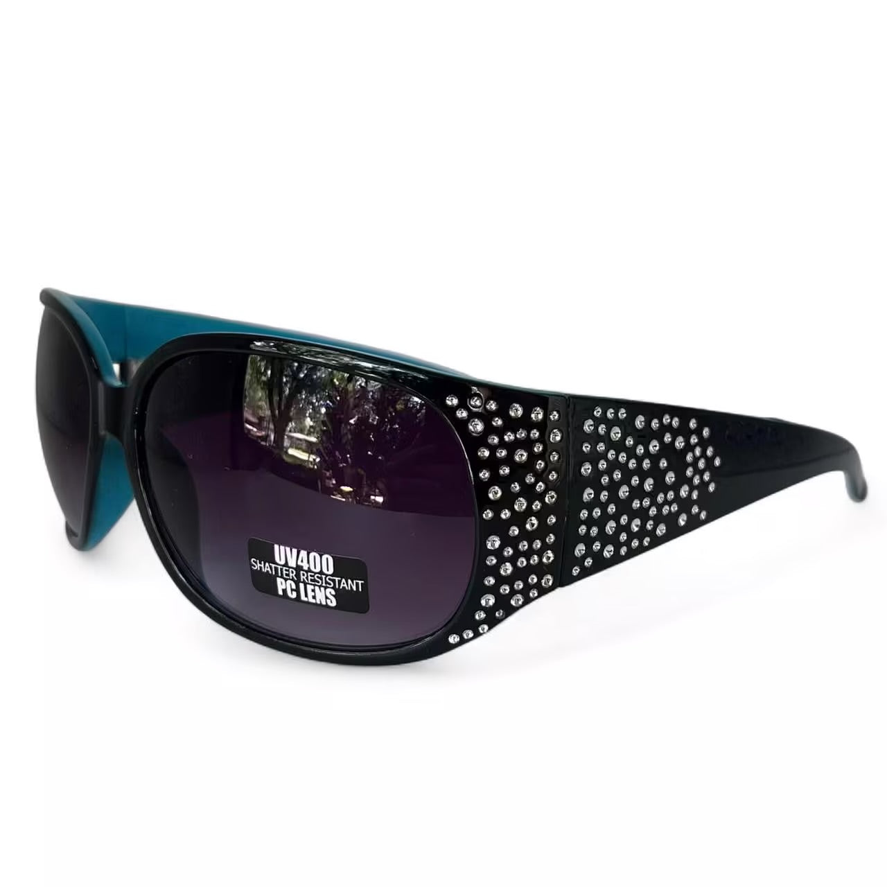 Blue rhinestone sunglasses