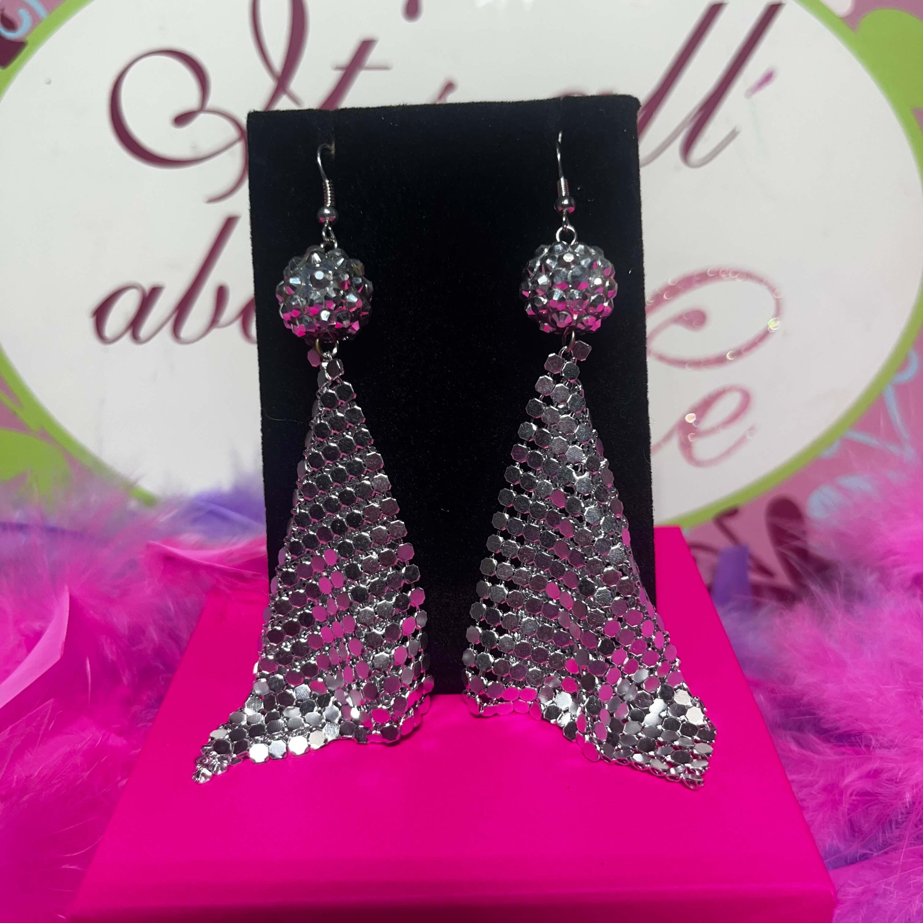 Party girl silver tassel earrings