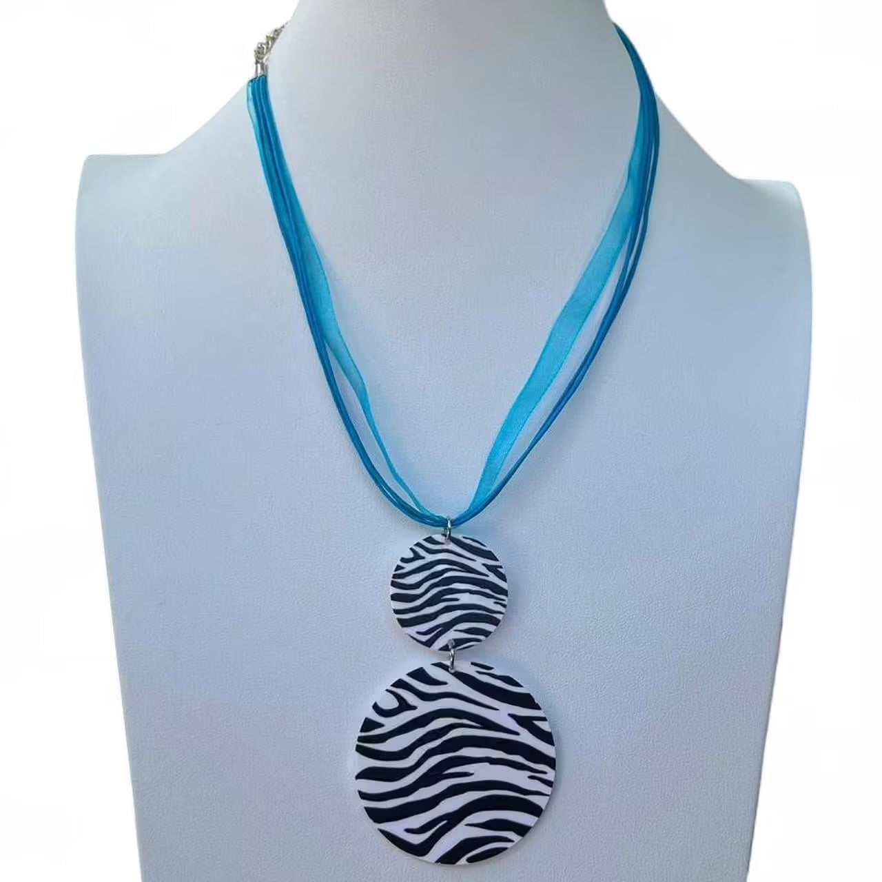 Misti lace zebra print necklace