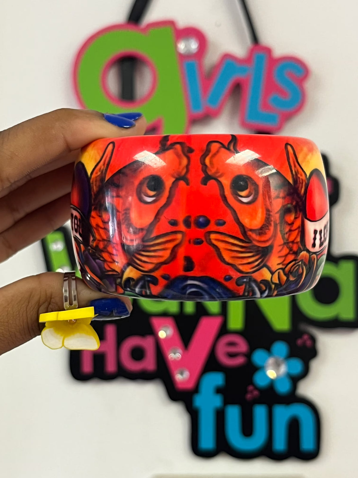 RARE 2006 Ed Hardy I love you koi fish bangle bracelet