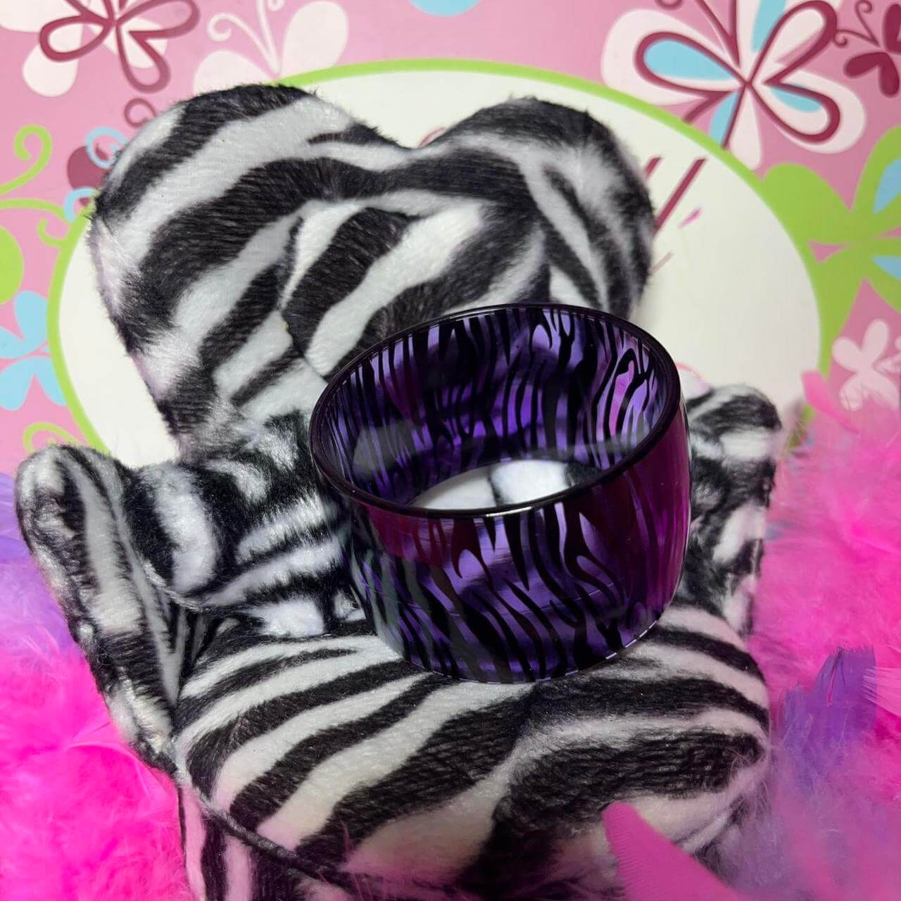 Sheer zebra print bangles