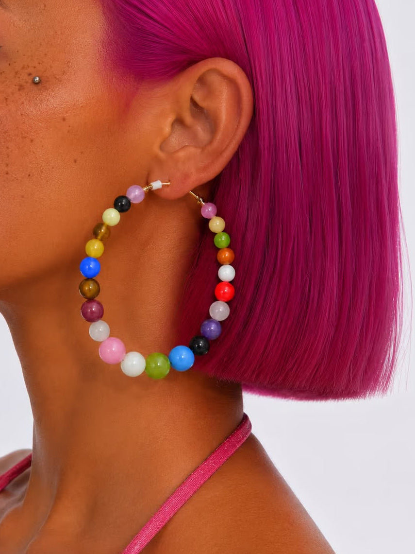 Sweet tooth beaded hoops