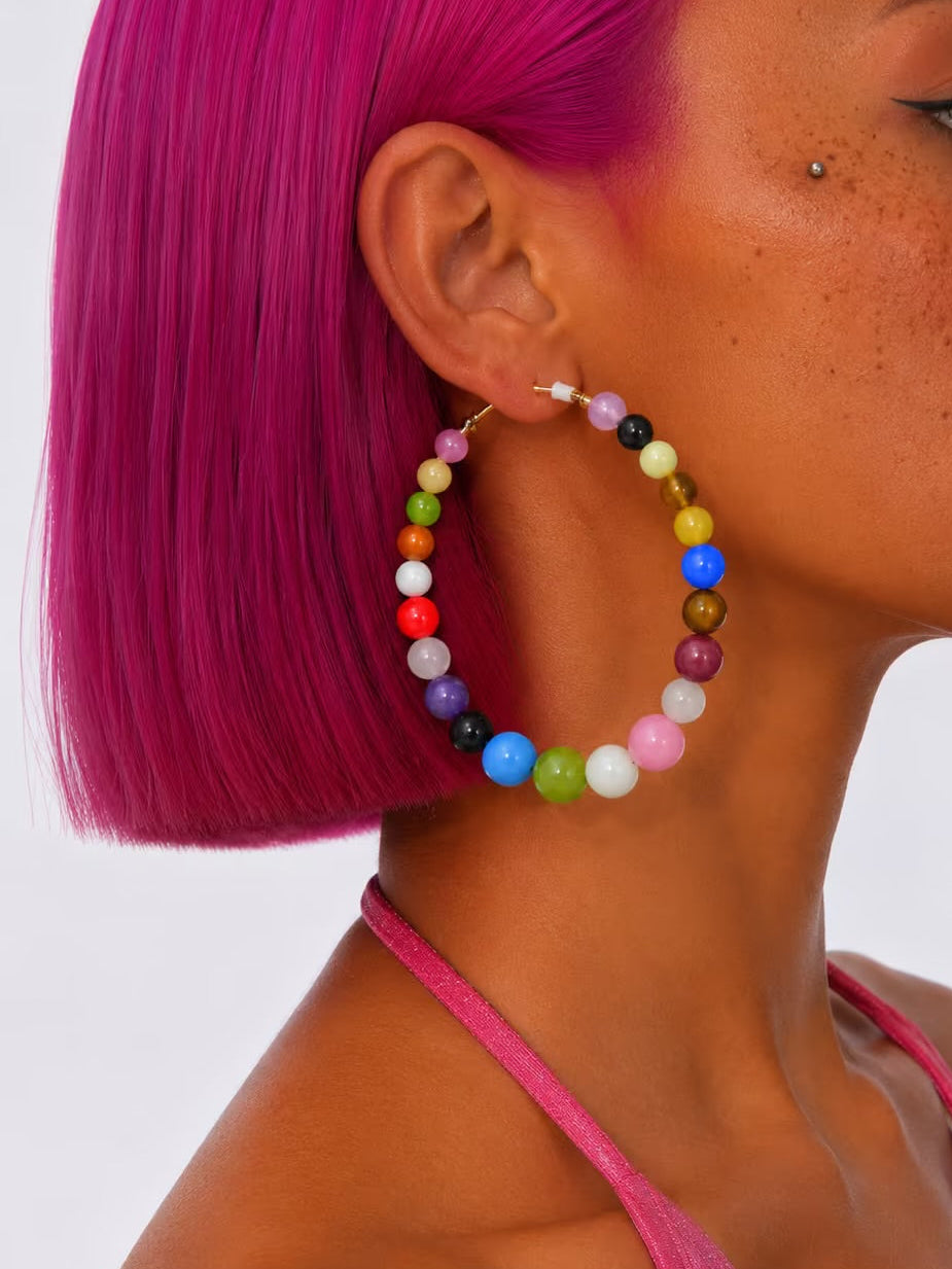 Sweet tooth beaded hoops