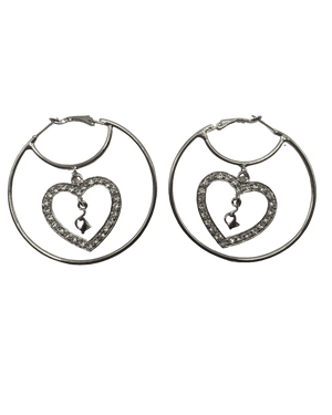 Baby phat heart hoop earrings ☆