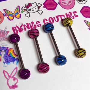 Zebra Tongue Rings ♡