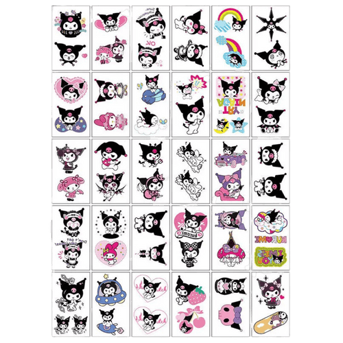 25pcs Cute Kuromi My Melody Cinnamoroll Hello Kitty Tattoo Stickers  Waterproof  eBay